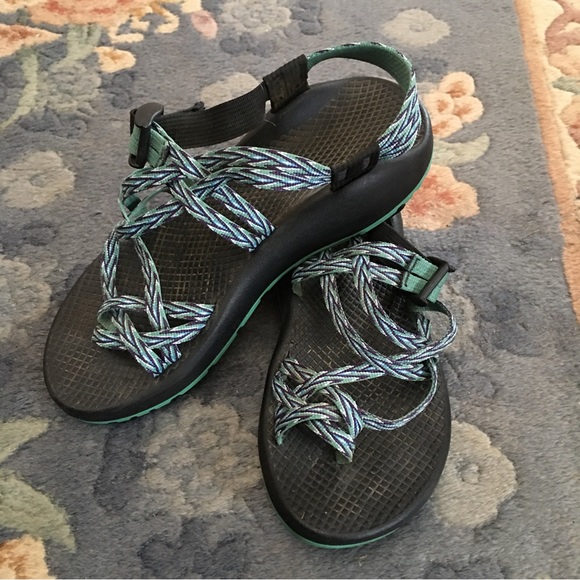 Chaco ZX2 Sport Sandals Womens Sz W8 Blue Multi Strappy Hiking Outdoor Sandals - Picture 9 of 10